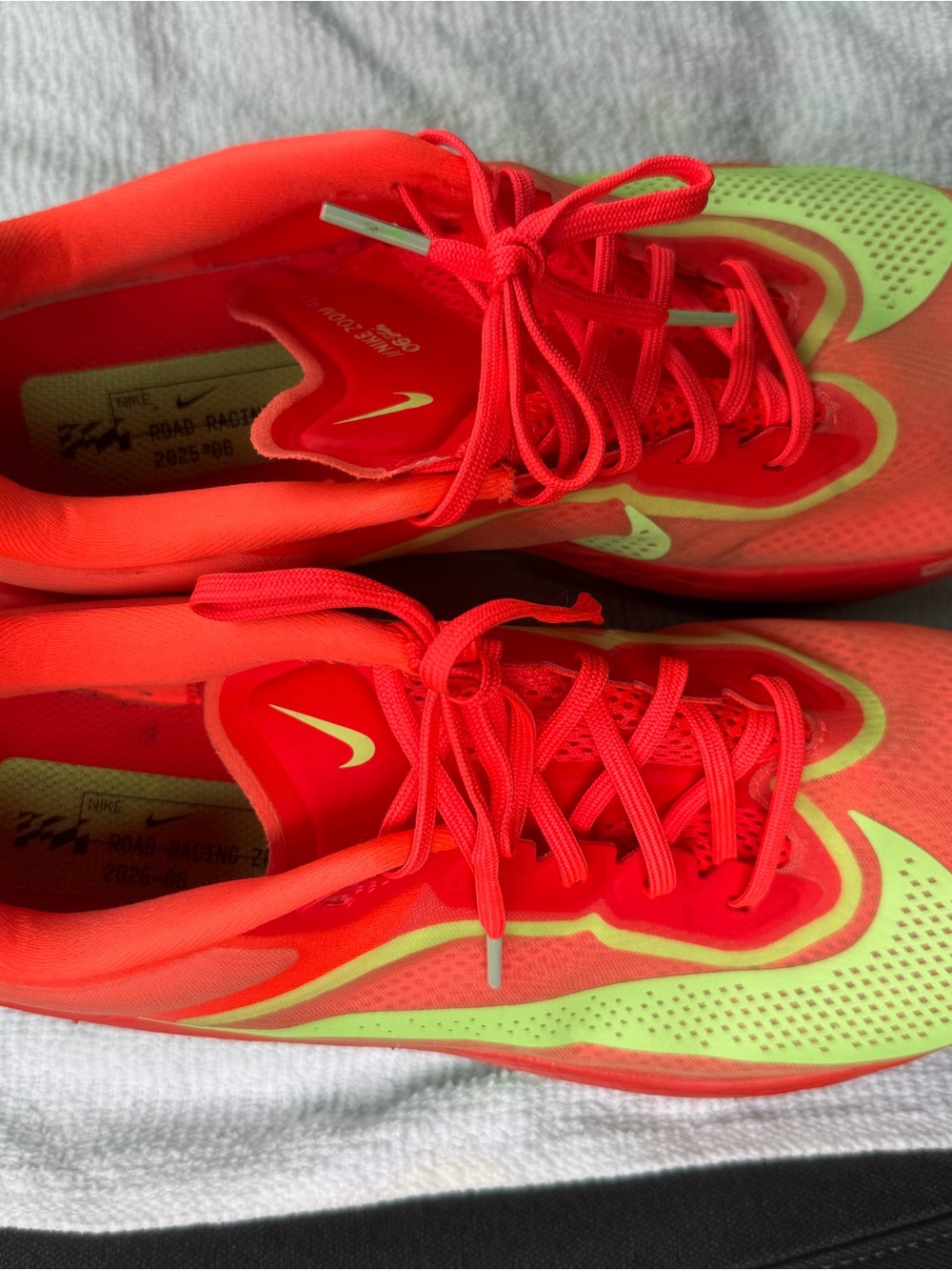 Nike Neon Red with Lime Accents Racing Shoes